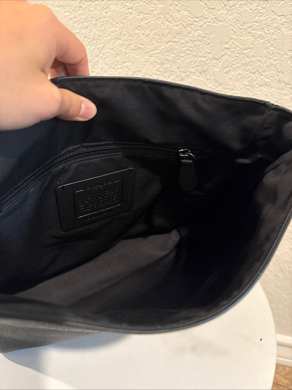 Coach Houston Map Black Leather Crossbody Messenger Bag NWT - Picture 8 of 12